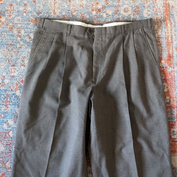 Vtg Christian Dior Monsieur W38/40 L30in Pleated Slacks Dress Pants Glenplaid - Picture 3 of 13